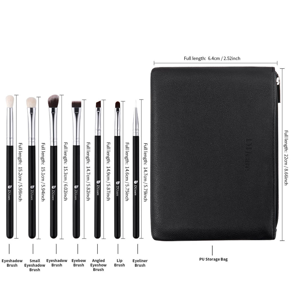 Makeup Brushes with Bag,15Pcs Makeup Brush Set Christmas Gift Travel Kabuki Foundation Blending Blush Eyeliner Shadow Brow Concealer Brushes Kit Black